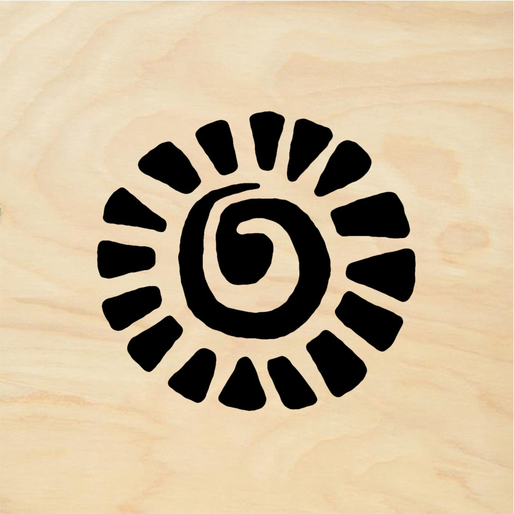 StampaFe Flor, lg. Spiral Flor Sunburst - Rubber Stamp 0.75 x 0.75