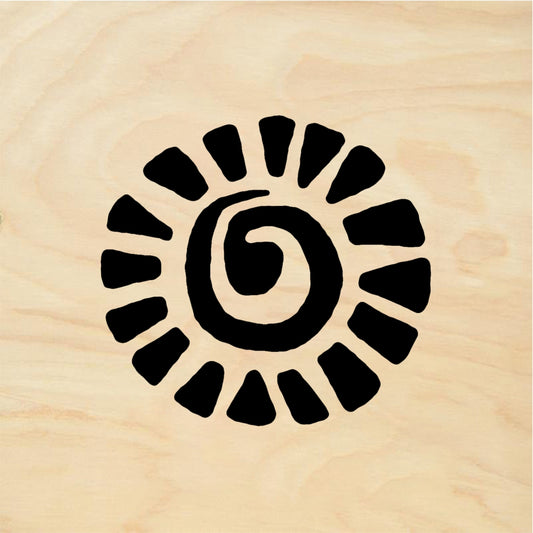 StampaFe Flor, lg. Spiral Flor Sunburst - Rubber Stamp 0.75 x 0.75