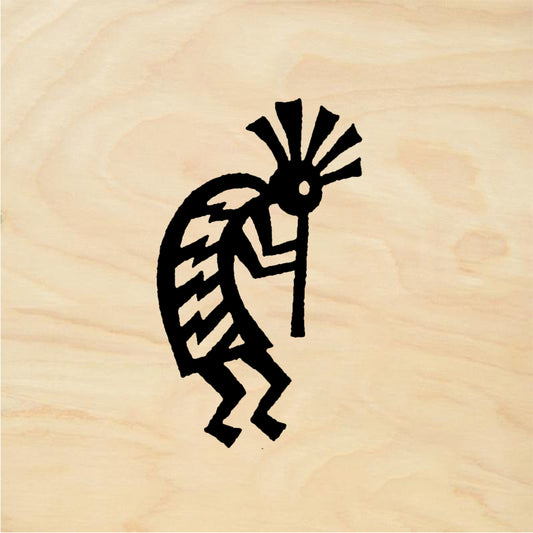 StampaFe Striped koko, sm. right Small Right Kokopelli - Rubber Stamp 1.25 x 2