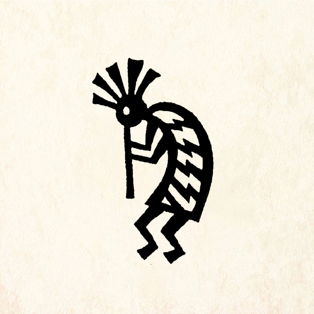StampaFe Small Left Striped Kokopelli Rubber Art Stamp