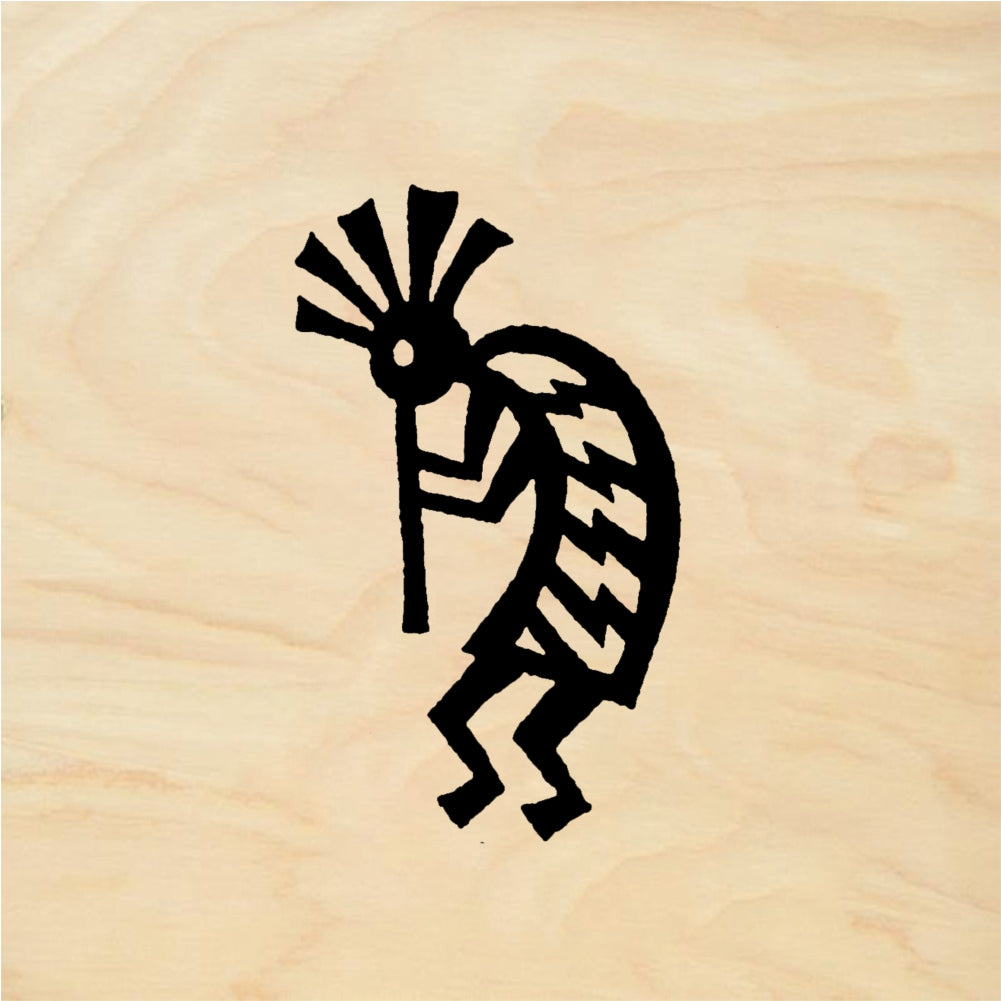 StampaFe Striped koko, sm. left Small Left Kokopelli - Rubber Stamp 1.25 x 1
