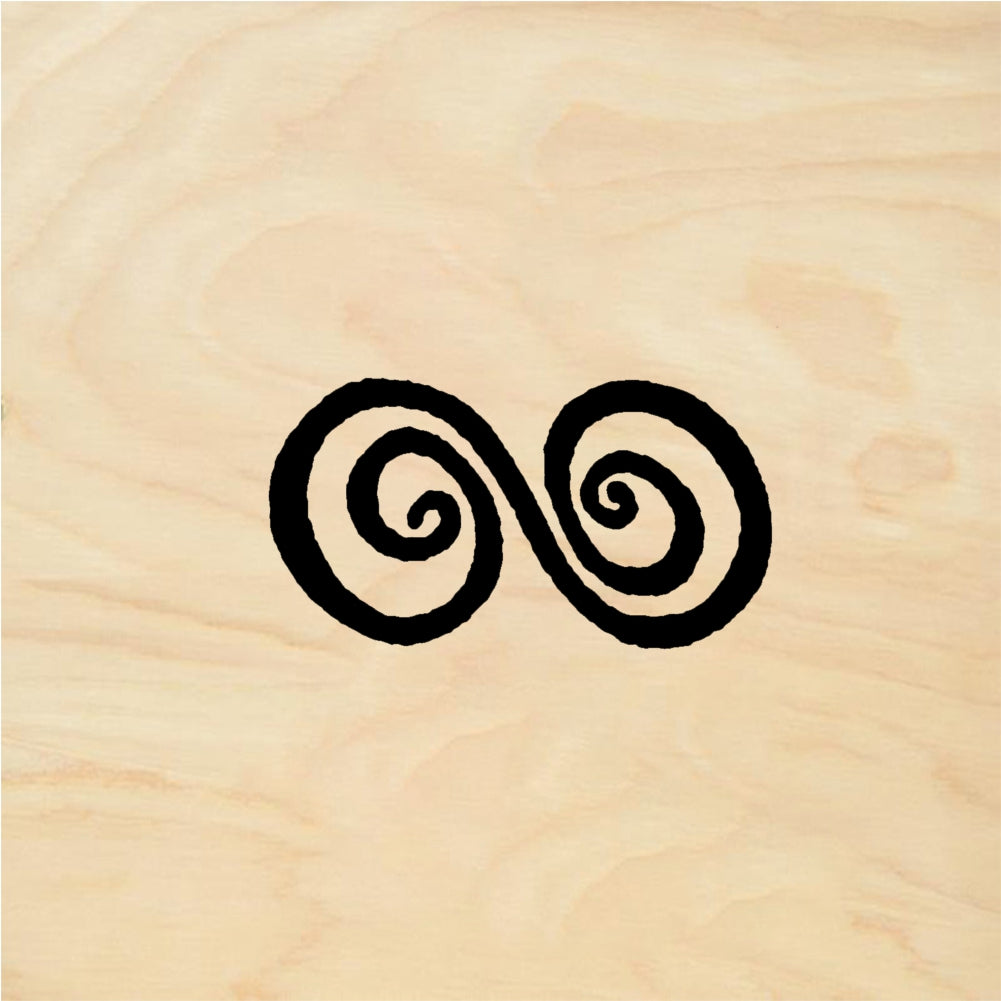 StampaFe Small S Curl Double Spiral Rubber Art Stamp