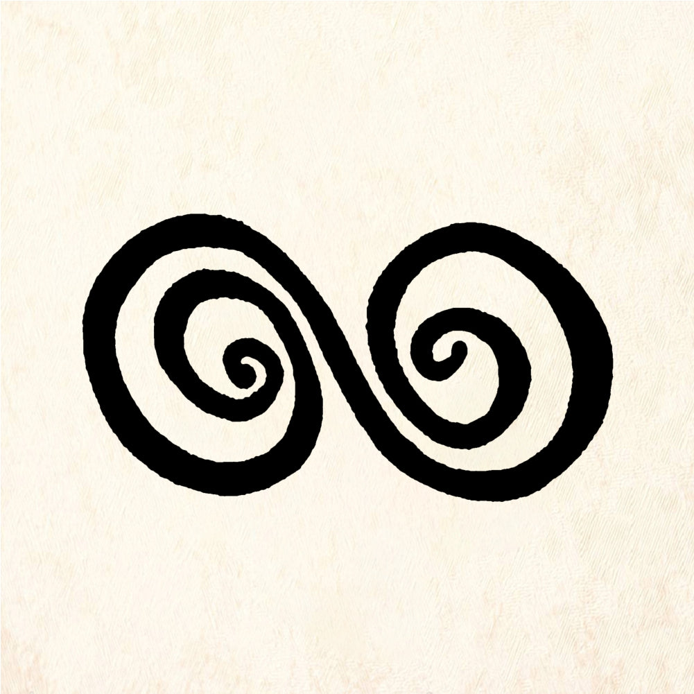 StampaFe Large S Curl Double Spiral Rubber Art Stamp
