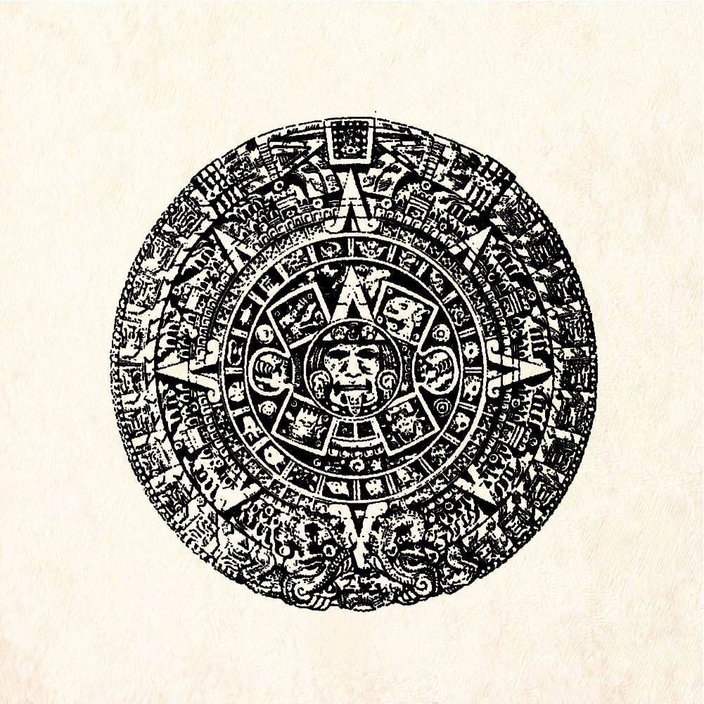 StampaFe Mexican calendar stone - Rubber Stamp 2 x 2.5