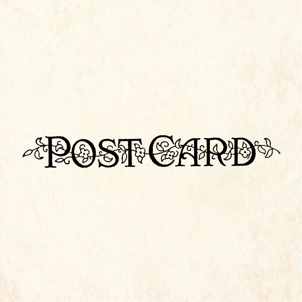 StampaFe POSTCARD, flowery Postcard - Rubber Stamp 3 x 0.75