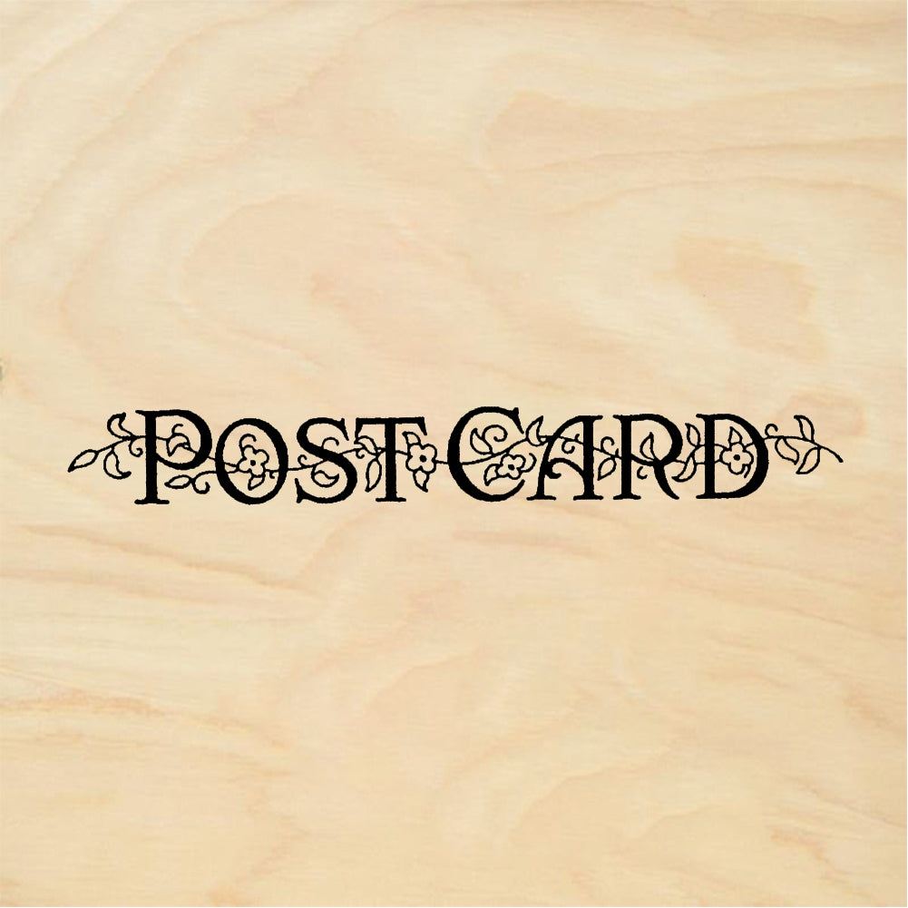 StampaFe POSTCARD, flowery Postcard - Rubber Stamp 3 x 0.75