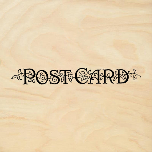 StampaFe POSTCARD, flowery Postcard - Rubber Stamp 3 x 0.75