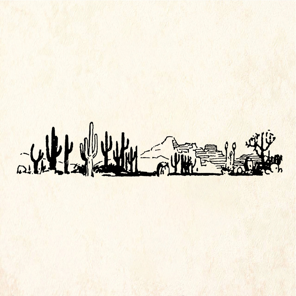StampaFe Little Mesa Southwest Landscape Rubber Art Stamp