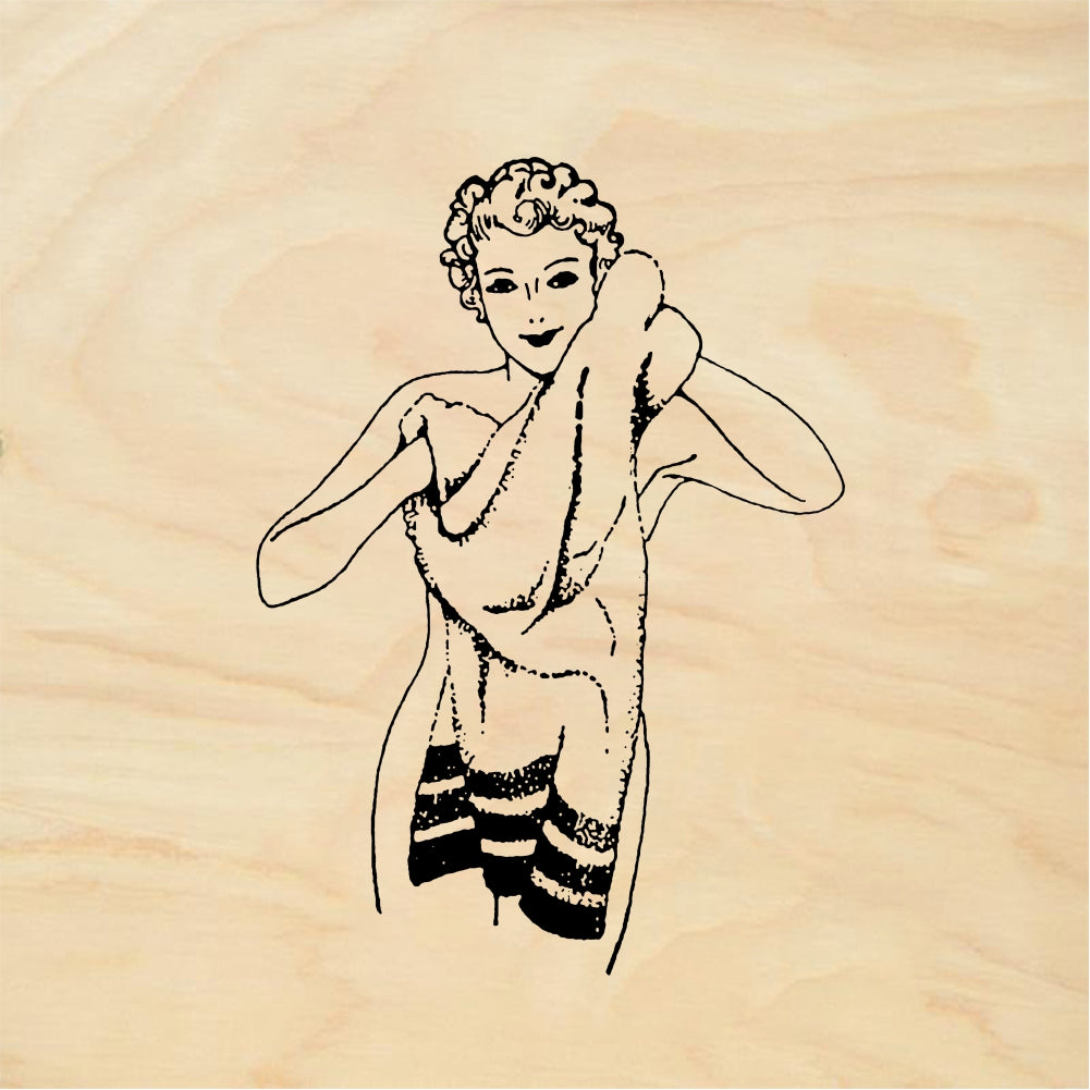 StampaFe Drying off Woman Drying Off - Rubber Stamp 1.25 x 1.75
