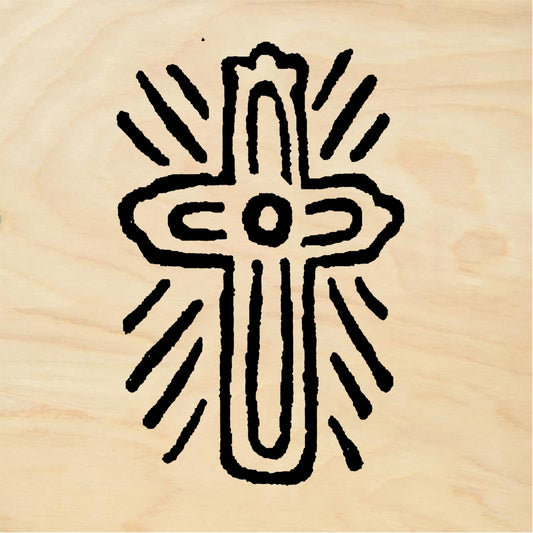 StampaFe Carved cross, lg. Large Carved Cross - Rubber Stamp 1 x 1.75
