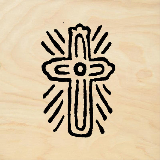 StampaFe Carved cross, med. - Rubber Stamp 1 x 1.75