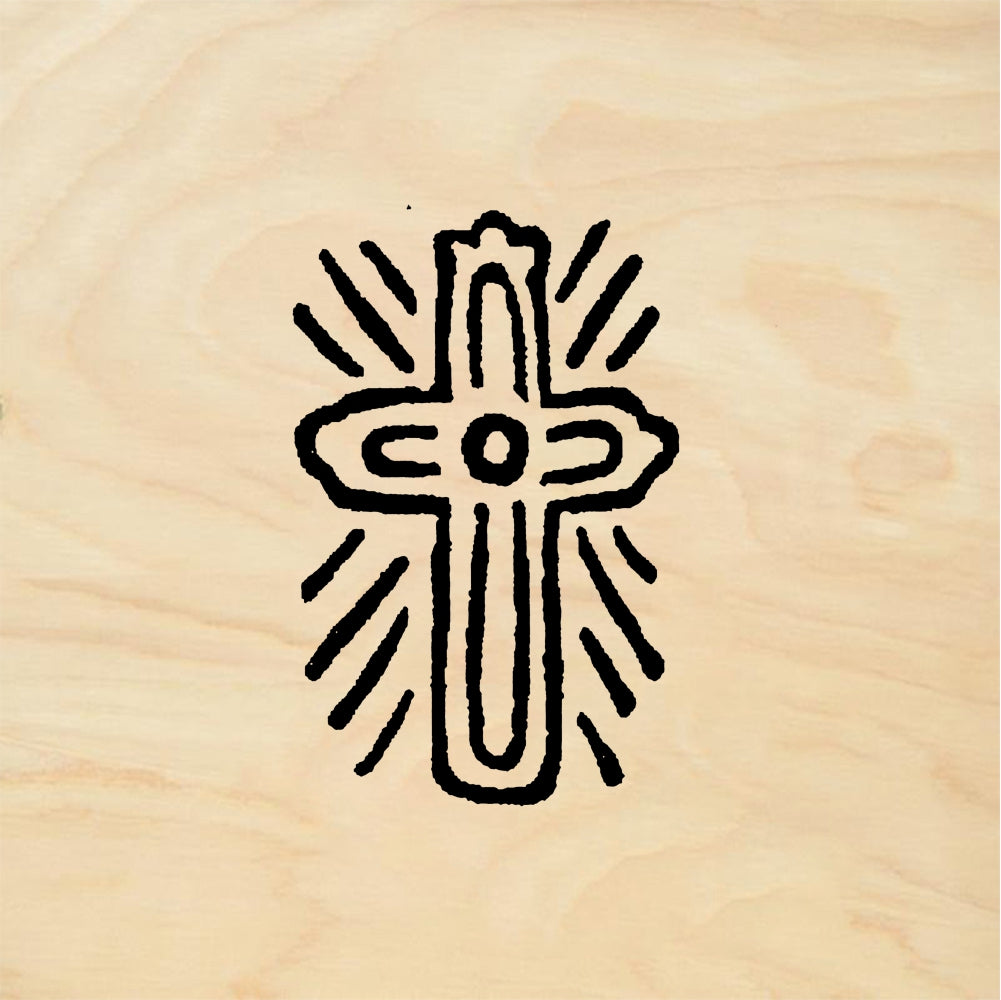 StampaFe Carved cross #1 Carved Cross One - Rubber Stamp 1 x 1.75