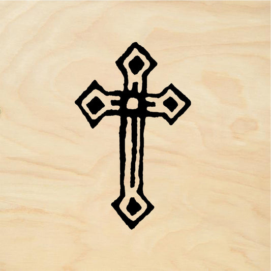 StampaFe Carved cross #2 Carved Cross Two - Rubber Stamp 1 x 1.25