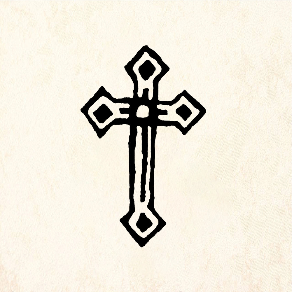 StampaFe Medium Open Carved Cross Rubber Art Stamp