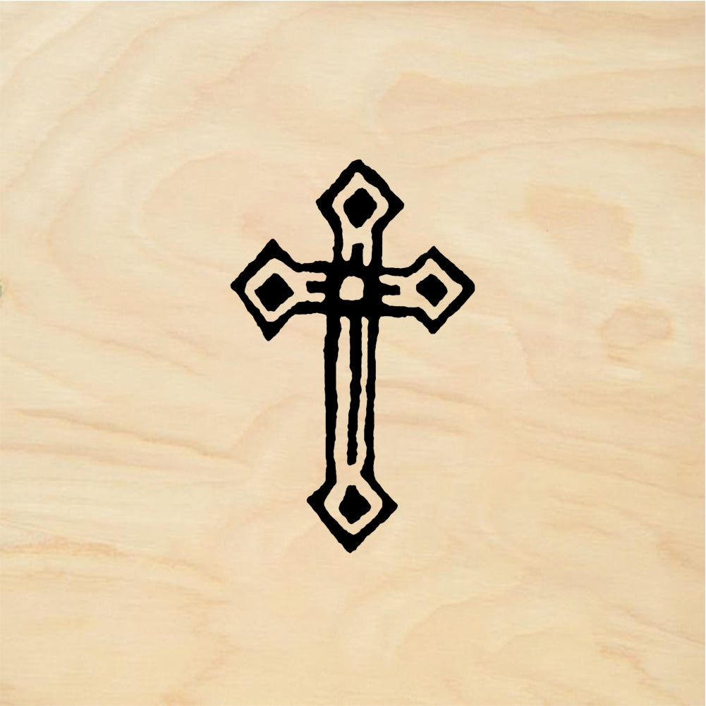 StampaFe Carved cross, sm. Small Carved Cross - Rubber Stamp 1 x 1.25