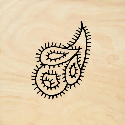 StampaFe Paisley, sm. Small Paisley - Rubber Stamp 0.5 x 1.5