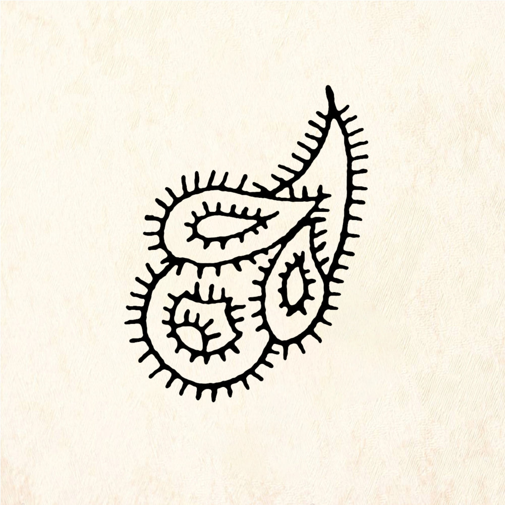 StampaFe Paisley, sm. Small Paisley - Rubber Stamp 0.5 x 1.5