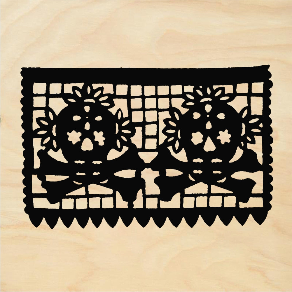 StampaFe Papel Picado, Craneo Skull - Rubber Stamp 2.25 x 1.75