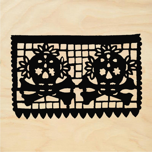 StampaFe Papel Picado, Craneo Skull - Rubber Stamp 2.25 x 1.75