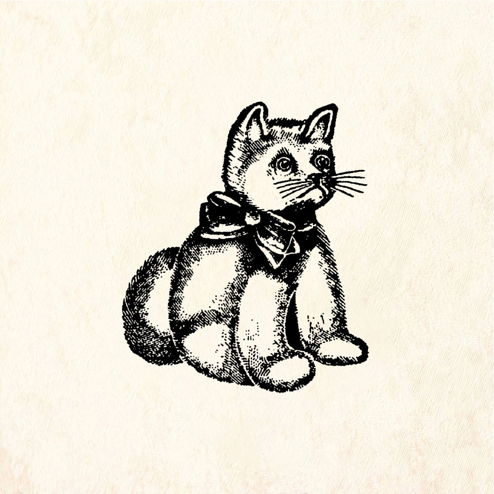 StampaFe Stuffed kitten - Rubber Stamp 1.5 x 1.5