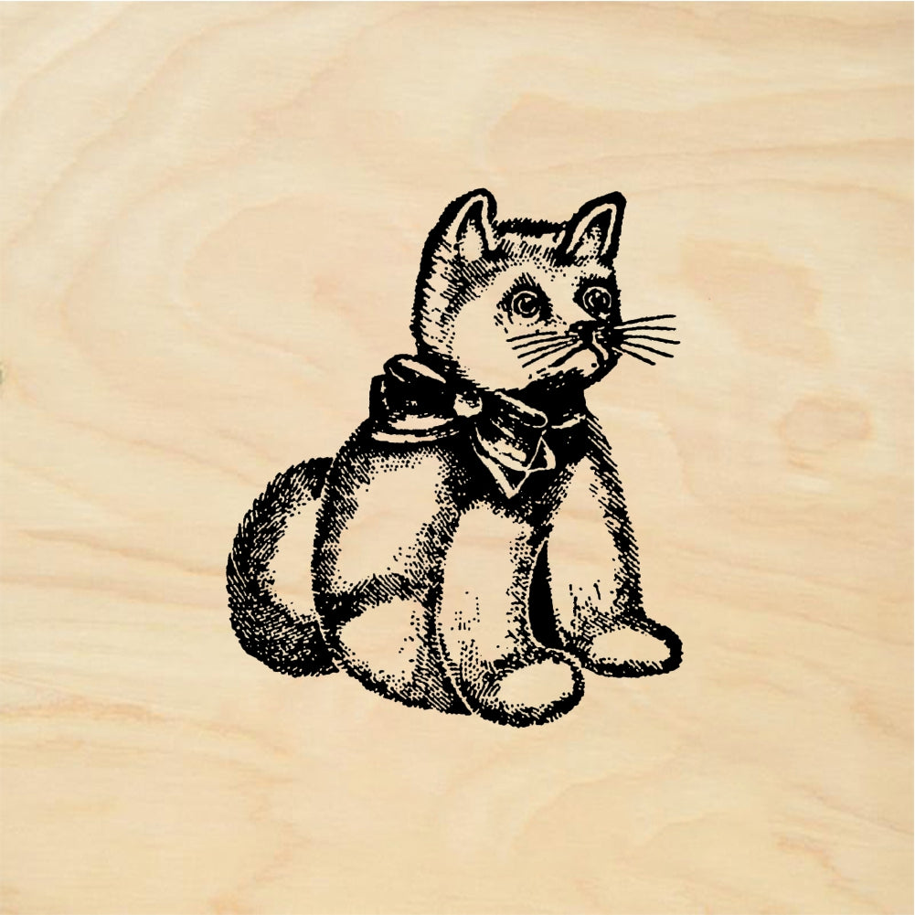 StampaFe Stuffed kitten - Rubber Stamp 1.5 x 1.5