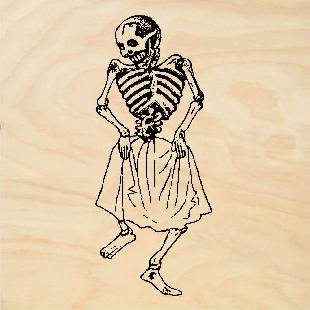 StampaFe Fandango Jane Dancing Skeleton Woman - Rubber Stamp 1.25 x 2.5