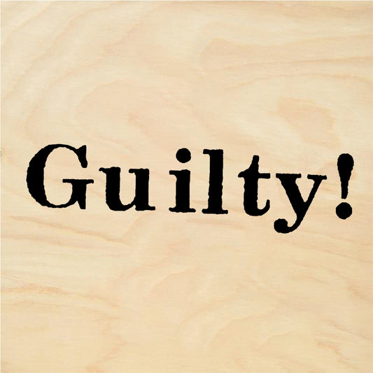 StampaFe Guilty! Text Banner - Rubber Stamp 1.25 x 0.5