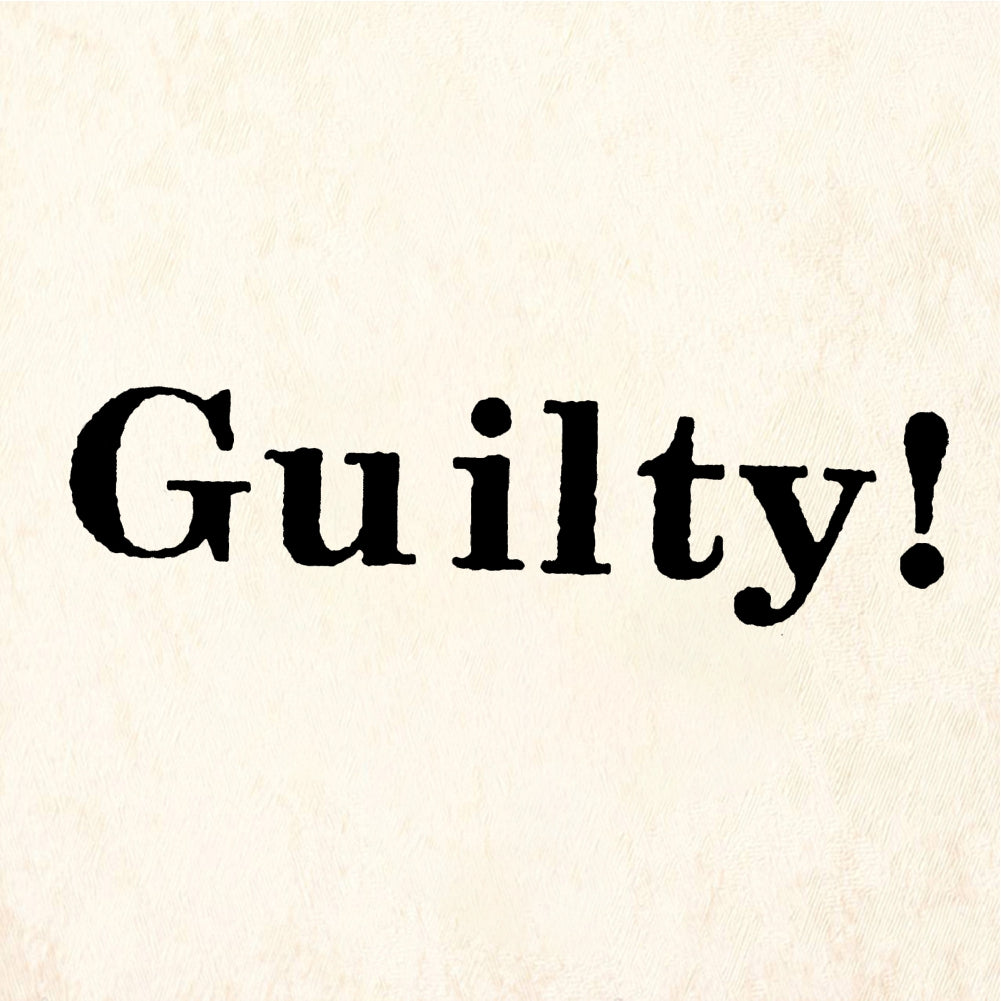 StampaFe Guilty! Text Banner - Rubber Stamp 1.25 x 0.5