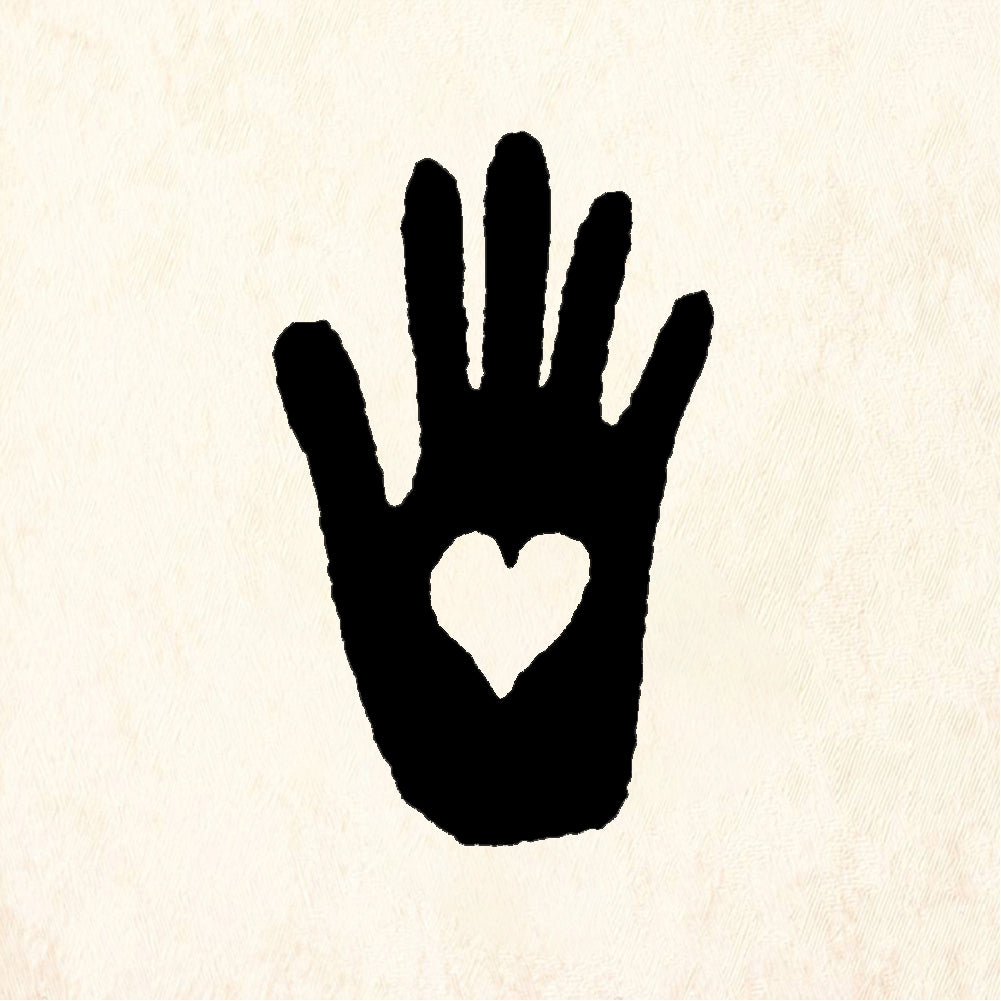StampaFe Heart hand - Rubber Stamp 1 x 1.25