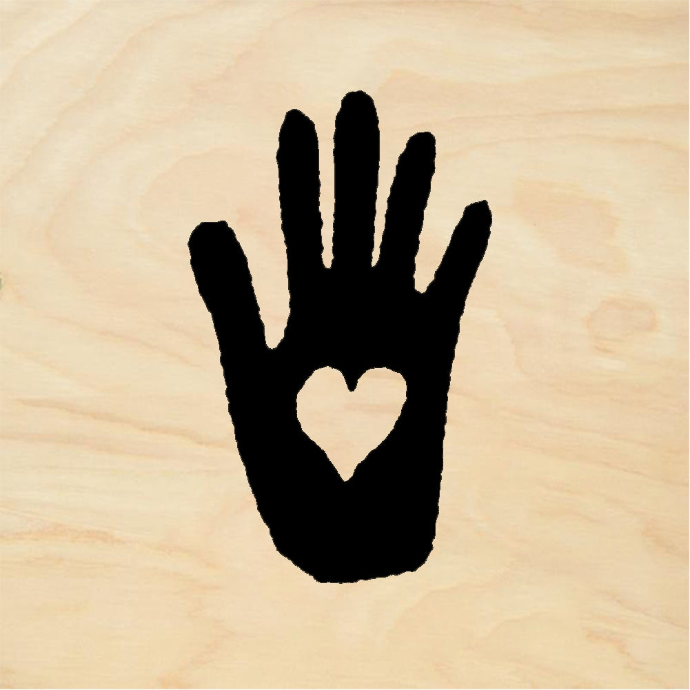 StampaFe Heart hand - Rubber Stamp 1 x 1.25