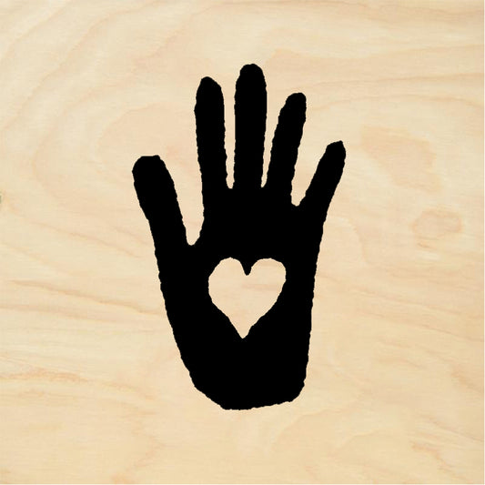 StampaFe Heart hand - Rubber Stamp 1 x 1.25