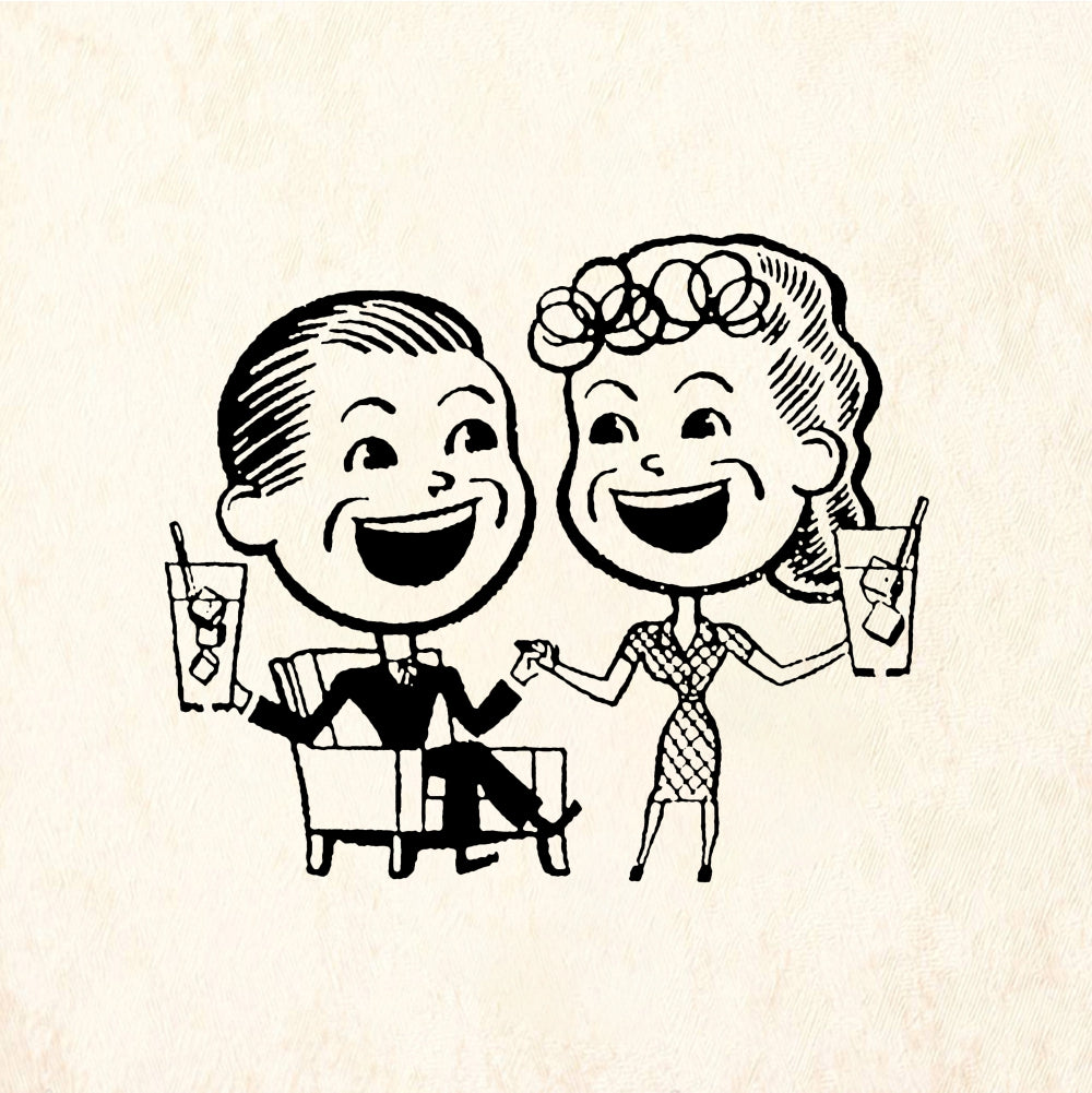 StampaFe Happy hour with Dick & Jane Dick and Jane - Rubber Stamp 1.5 x 0.75