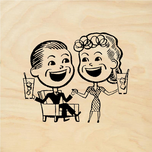 StampaFe Happy hour with Dick & Jane Dick and Jane - Rubber Stamp 1.5 x 0.75