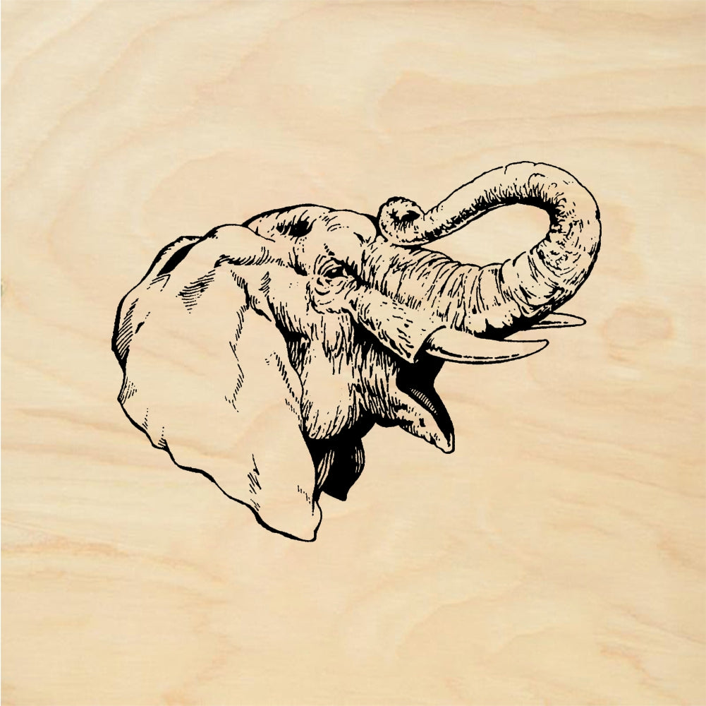StampaFe Elephant Head Detailed Elephant - Rubber Stamp 2.25 x 1.5
