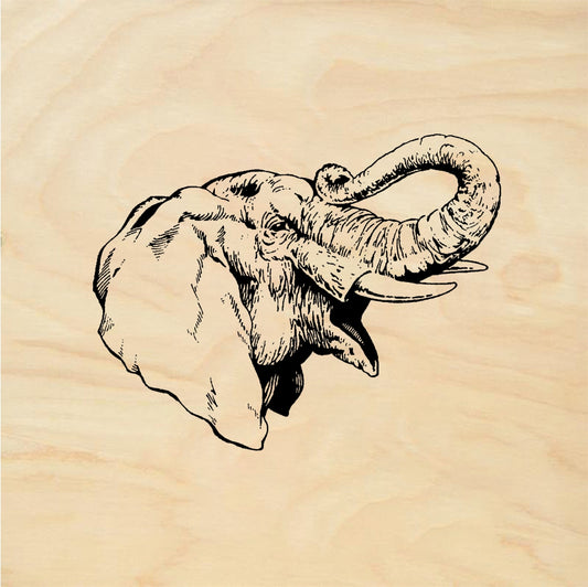 StampaFe Elephant Head Detailed Elephant - Rubber Stamp 2.25 x 1.5
