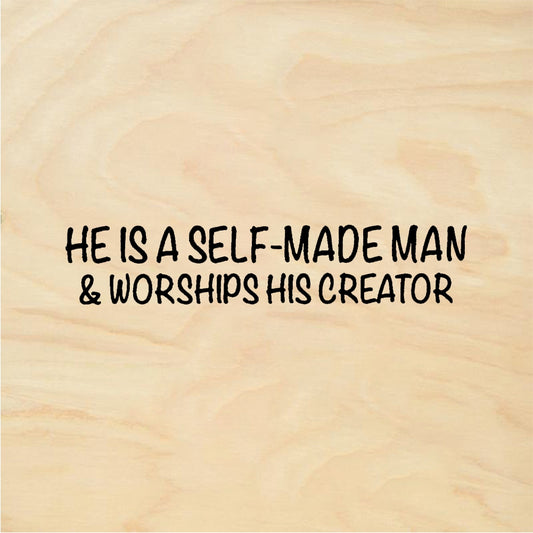 StampaFe He Is a Self-Made Man Humorous Quote - Rubber Stamp 2.25 x 0.75