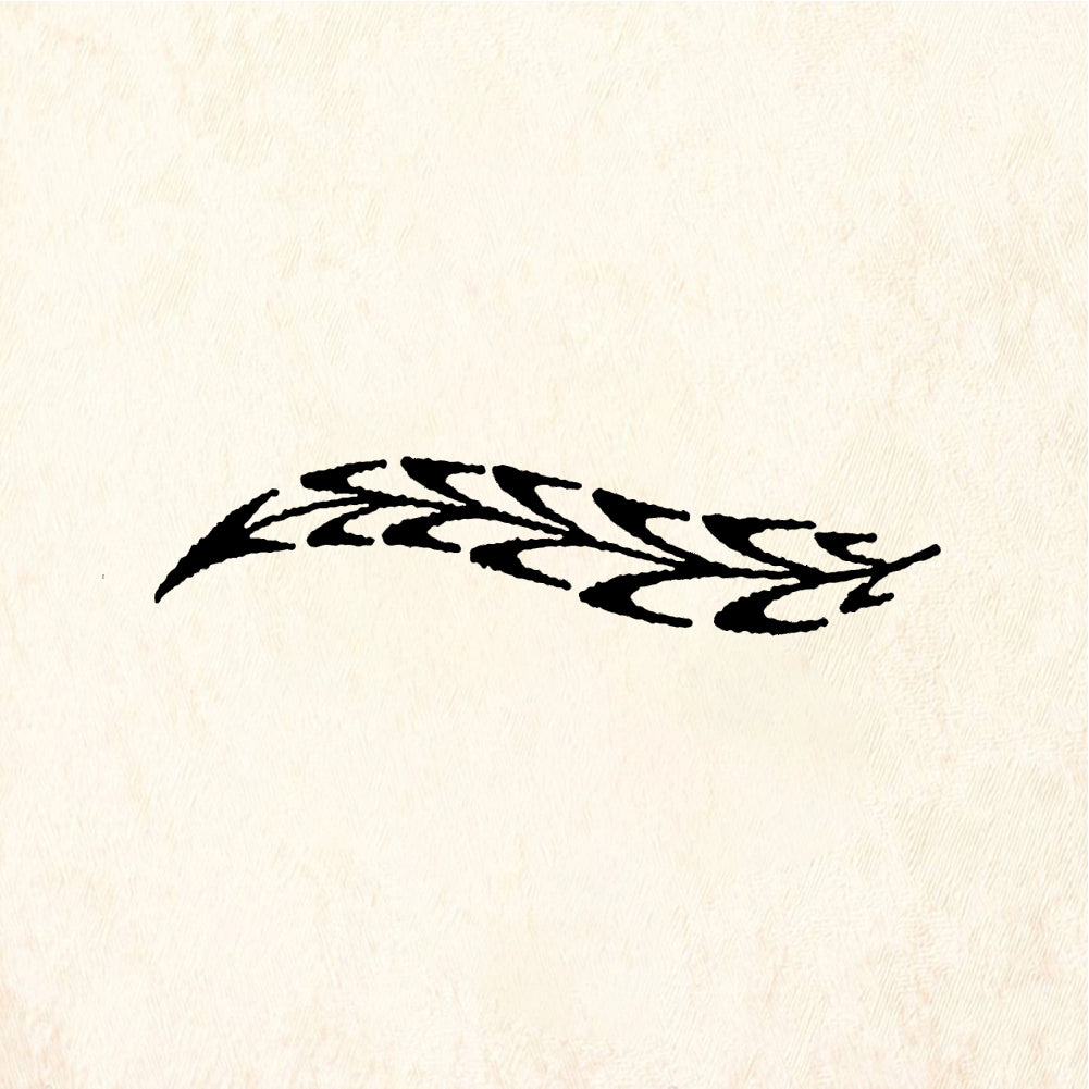 StampaFe Stylized feather, large. - Rubber Stamp 1 x 1.25