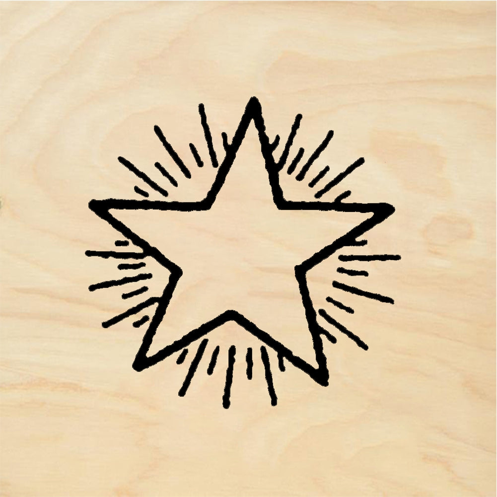 StampaFe Shining star - Rubber Stamp 1 x 0.75