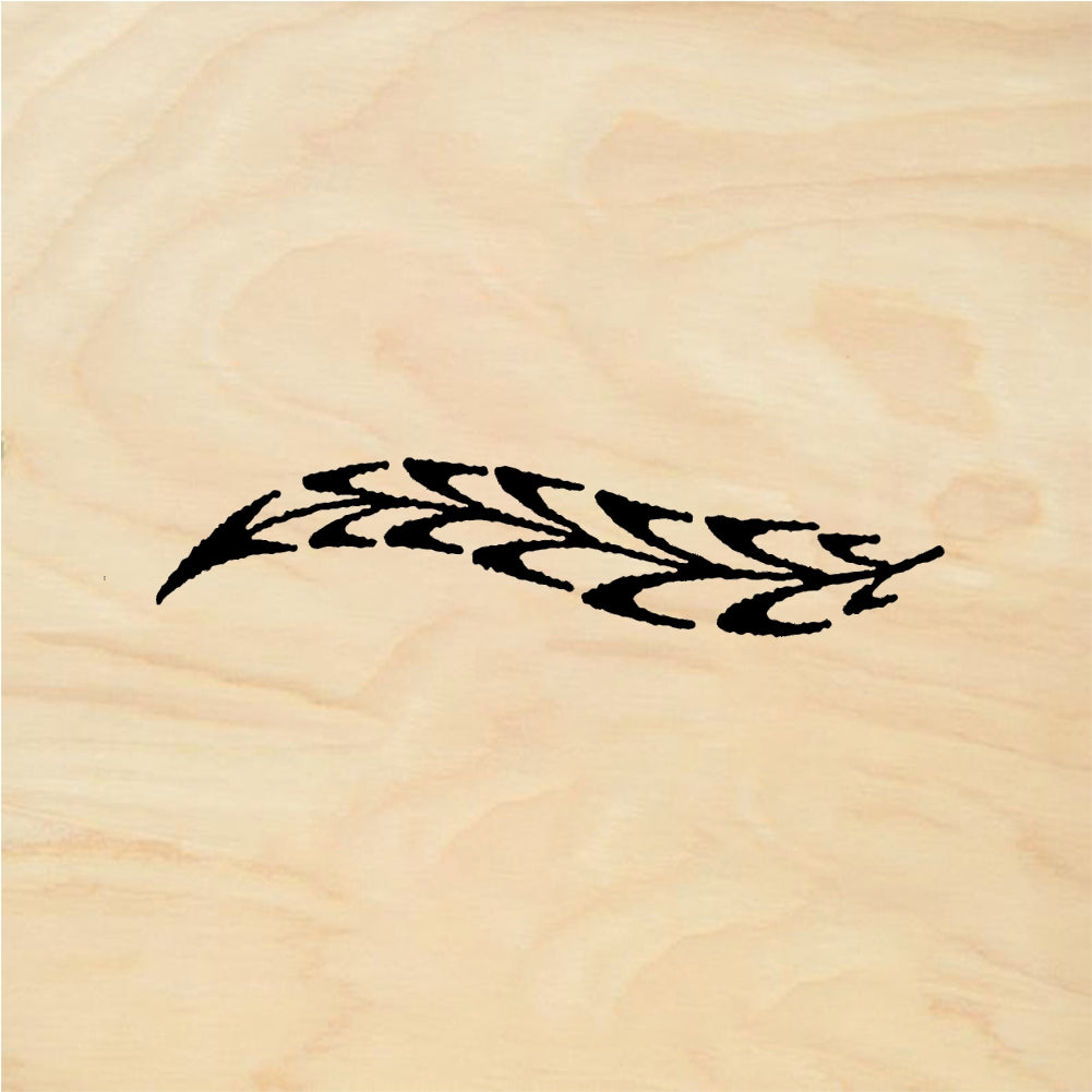 StampaFe Stylized feather, large. - Rubber Stamp 1 x 1.25