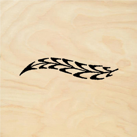 StampaFe Stylized feather, large. - Rubber Stamp 1 x 1.25