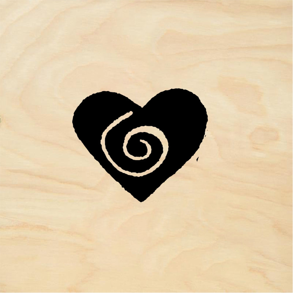 StampaFe Swirl heart - Rubber Stamp 1 x 0.75