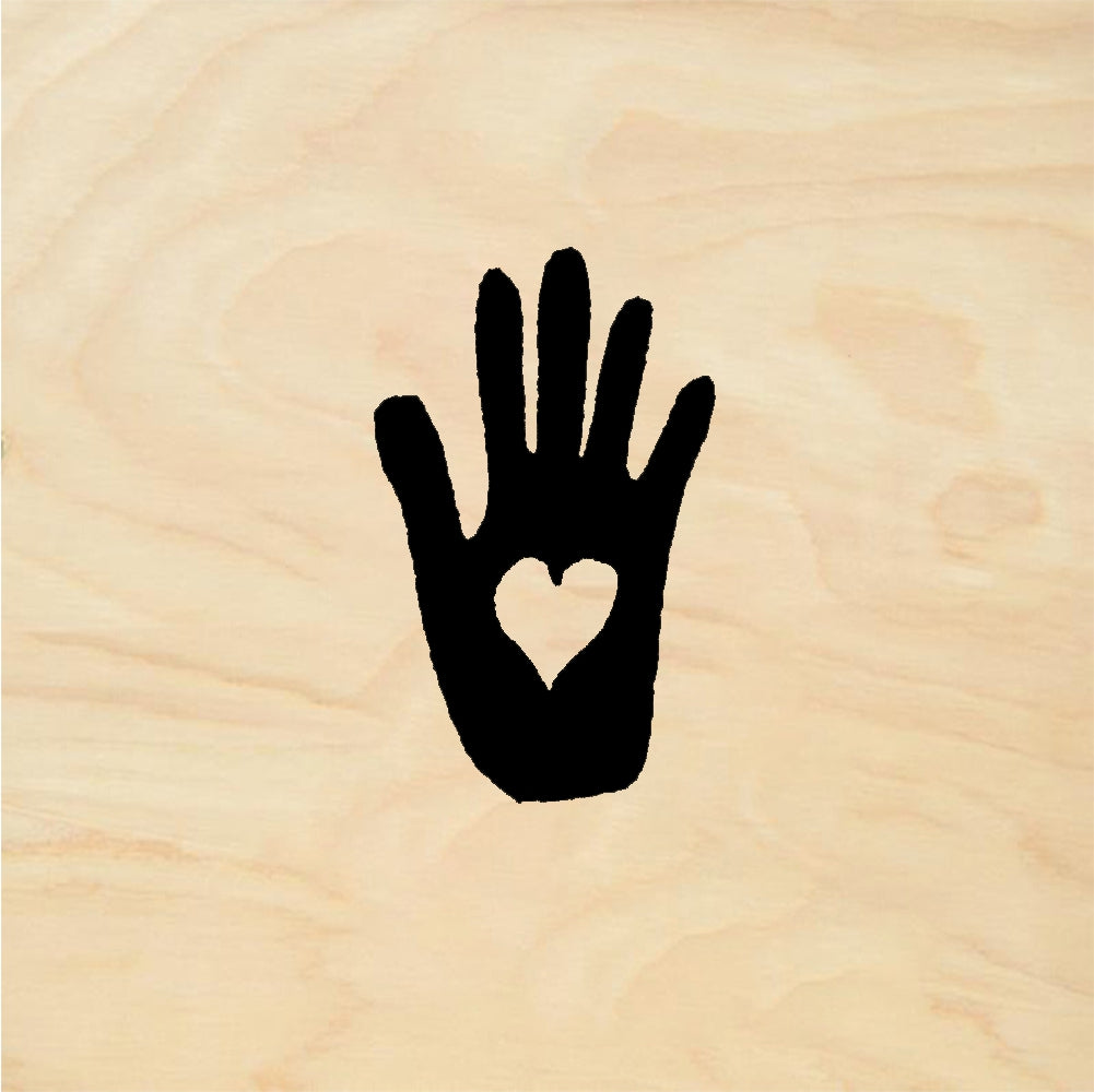 StampaFe Heart hand, sm. Small Heart Hand - Rubber Stamp 0.5 x 1