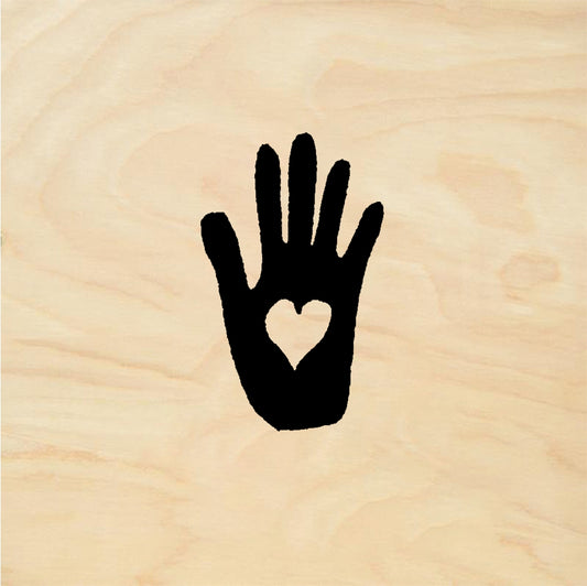 StampaFe Heart hand, sm. Small Heart Hand - Rubber Stamp 0.5 x 1