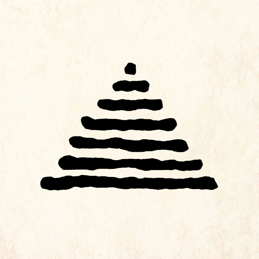 StampaFe Large Line Triangle Stacked Lines Rubber Art Stamp