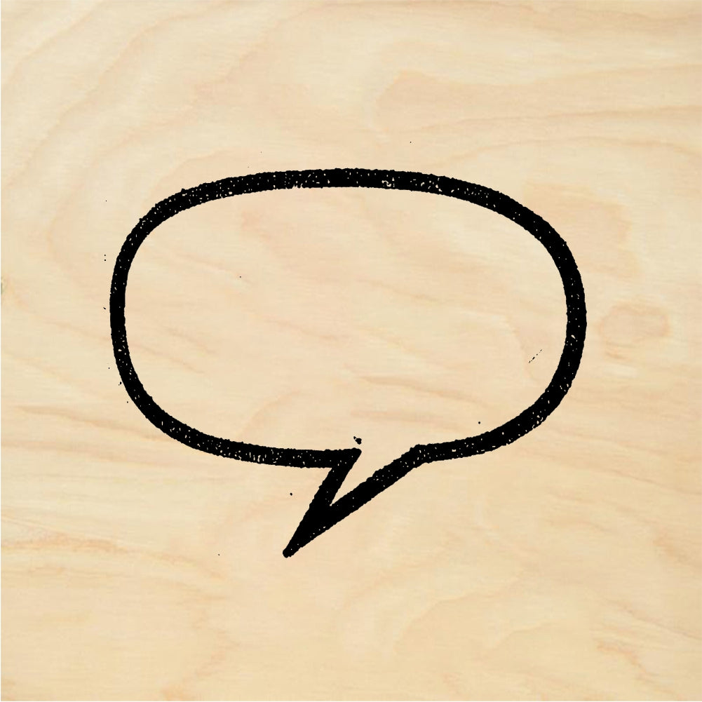 StampaFe Word balloon, lg. Large Word Balloon - Rubber Stamp 1.75 x 0.75