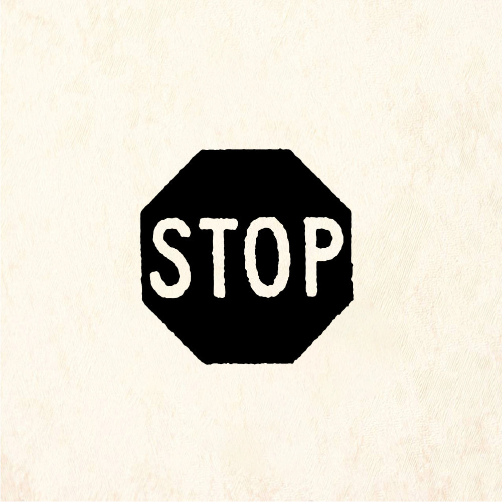 StampaFe STOP Sign - Rubber Stamp 0.25 x 0.5