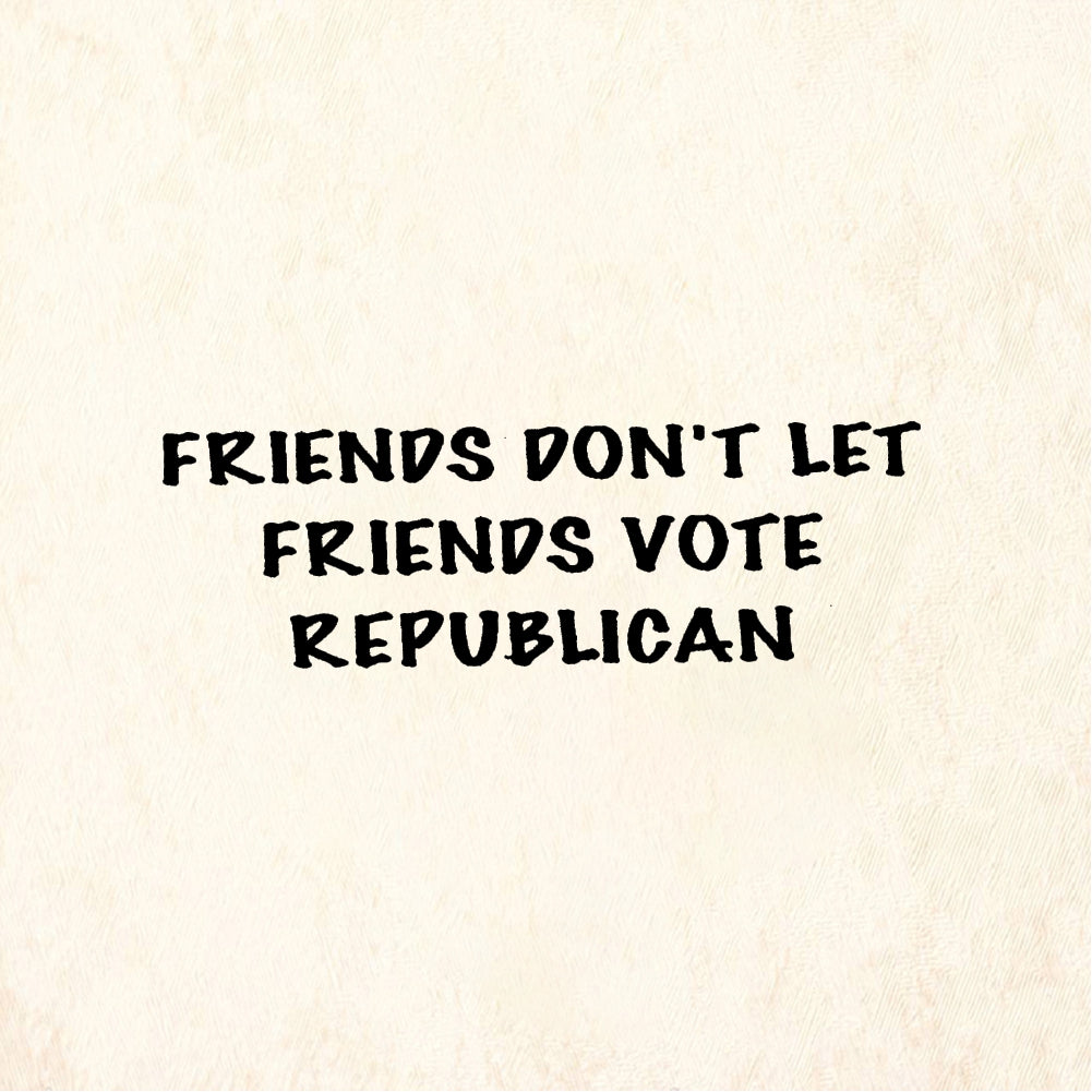StampaFe FRIENDS DONT LET VOTE - Rubber Stamp 1.75 x 0.75