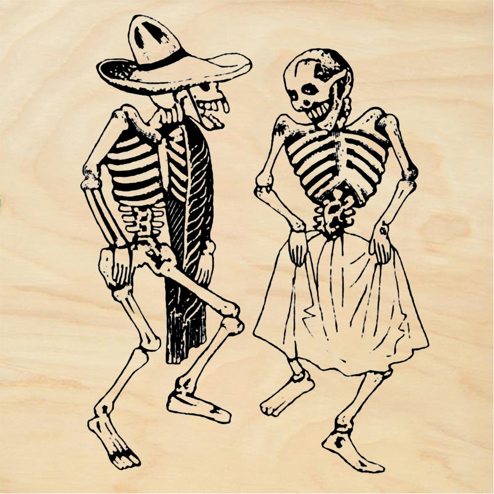 StampaFe Fandango Couple Skeleton Dancing Couple - Rubber Stamp 2 x 2.75