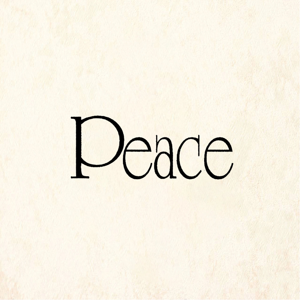 StampaFe Peace, plain Peace Plain Text - Rubber Stamp 1.75 x 1