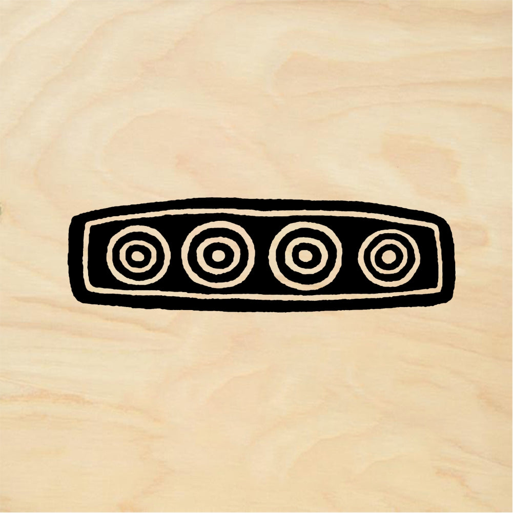 StampaFe Four bullseyes Border - Rubber Stamp 2.5 x 0.75